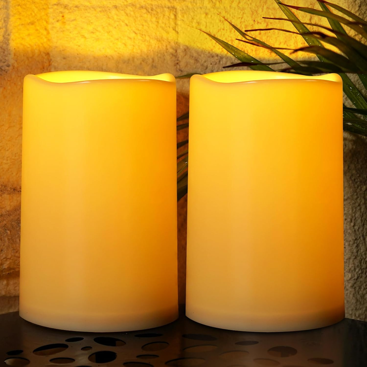 6″ X 9″ Extra Large Outdoor Waterproof Candle with Auto 6-Hour Timer, No Remote,
