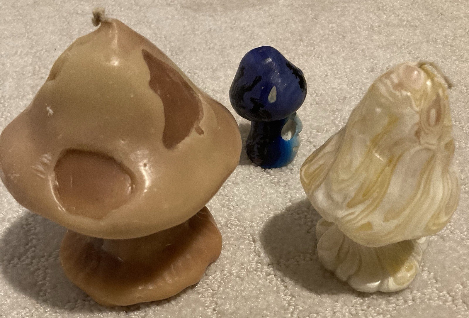 Vintage Mushroom Candle Lot & Incense Holder. 3 Total