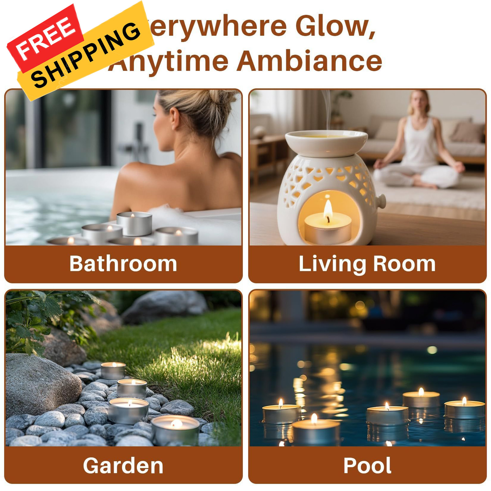 MAQIHAN Tea Lights Candles Bulk – 32 Pcs Tealight Candle White