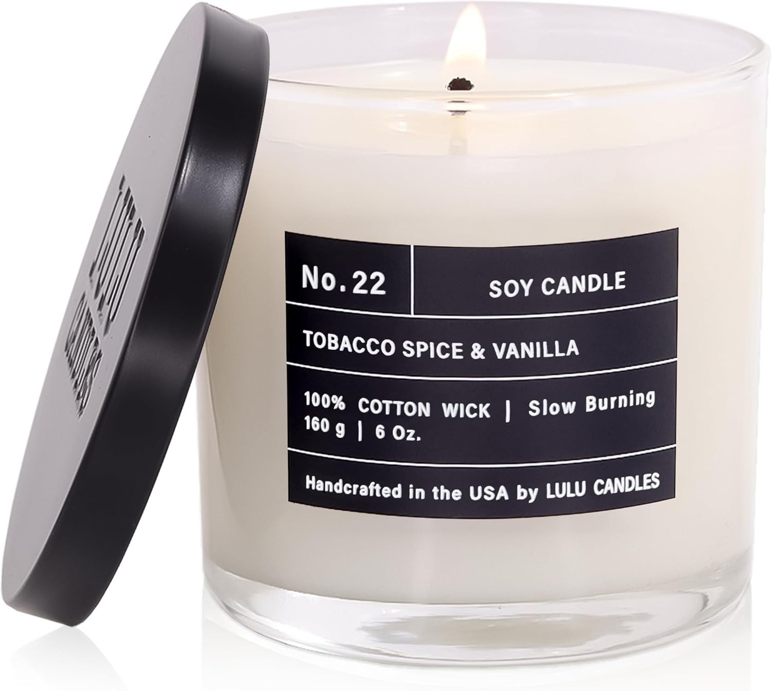 Lulu Candles | Tobacco, Spice & Vanilla | Luxury Scented Soy Jar Candle 6 Oz