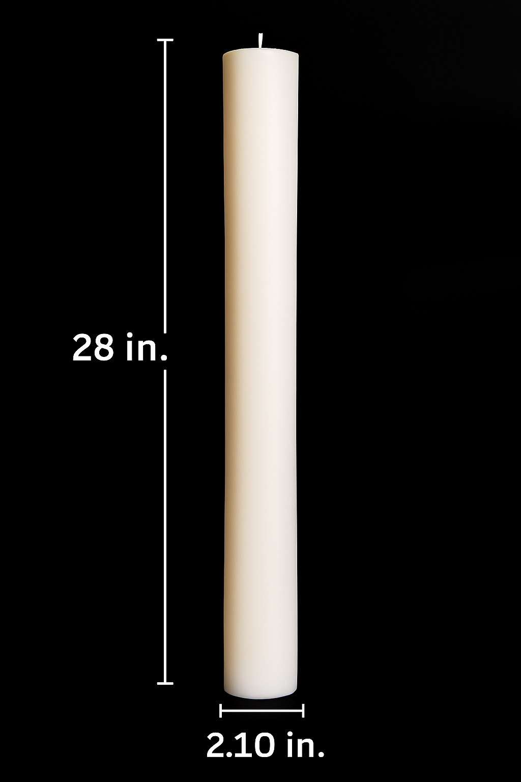 White Candle 28 inch Tall Unscented Handmade Pillar – 3 Width Options – Wedding