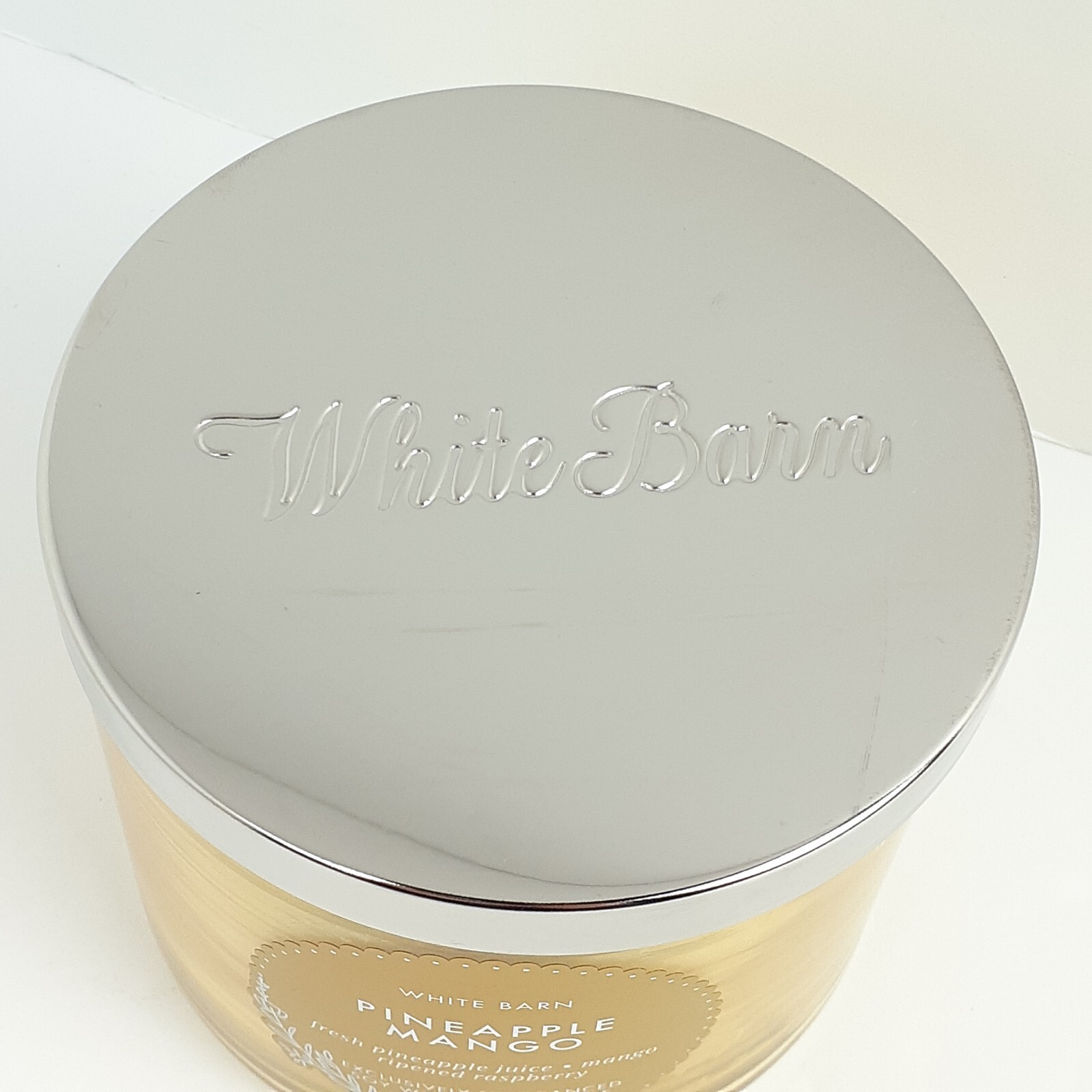 White Barn Pineapple Mango Scented 3 Wick Candle Burns 25-45 Hrs 14.5oz Fruit
