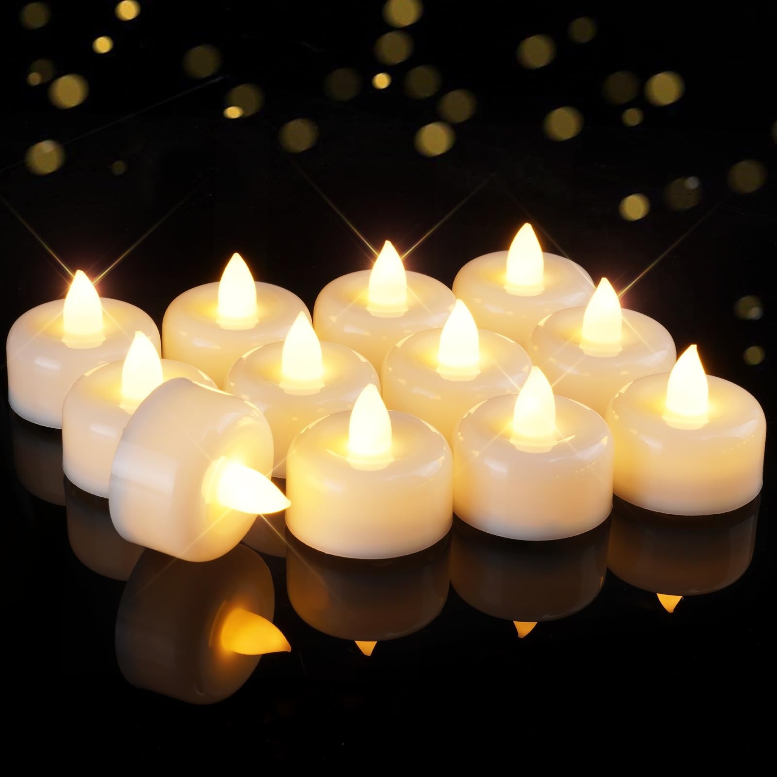 24 Pack Flameless Tea Lights Candles Battery Operated, Warm White