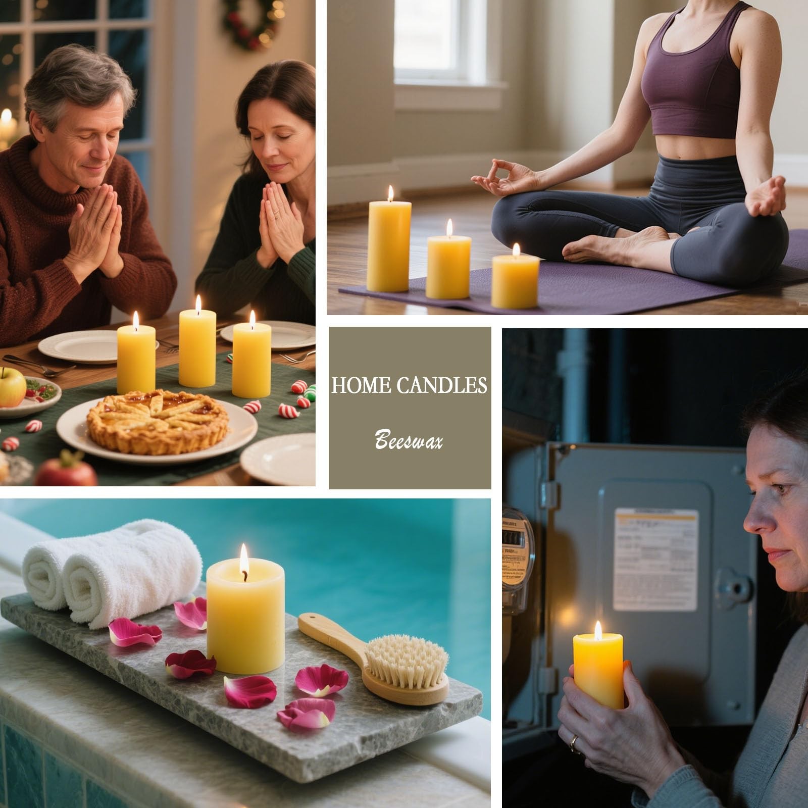 6 Pack Beeswax Candles for Mother’s Day, 100% Pure Natural Beeswax Pillar Can…