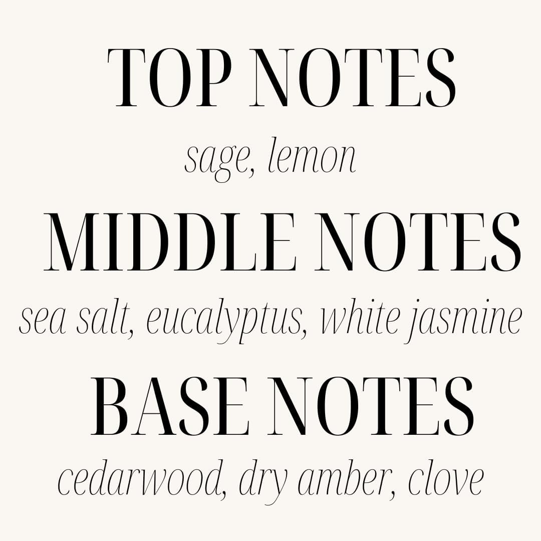 Scented Candle – Sage & Sea Salt – Additional Scents and Sizes – 100% Cotton Lea