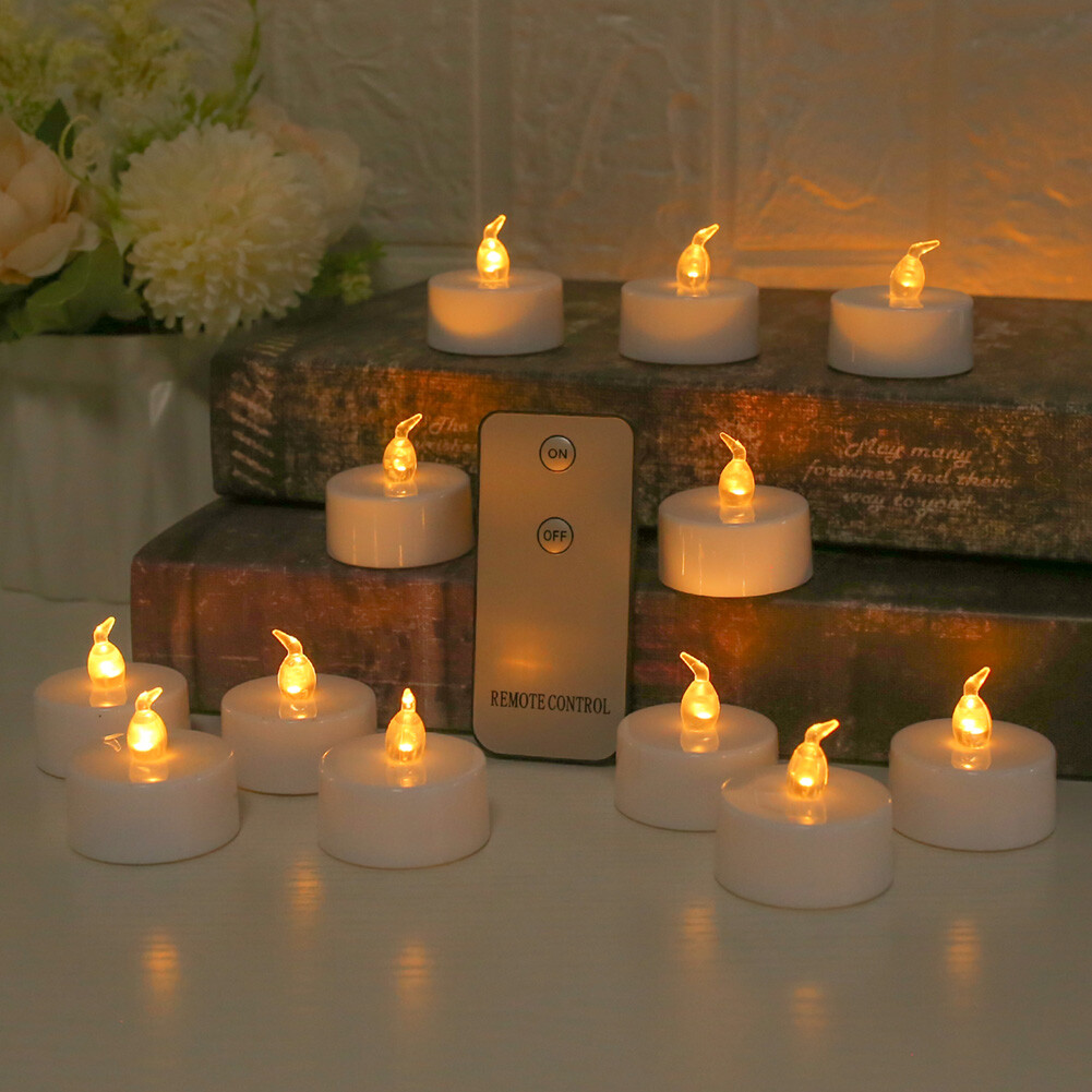 24PCS FLICKERING FLAMELESS LED Tea Lights Votive Candles with Remote Control