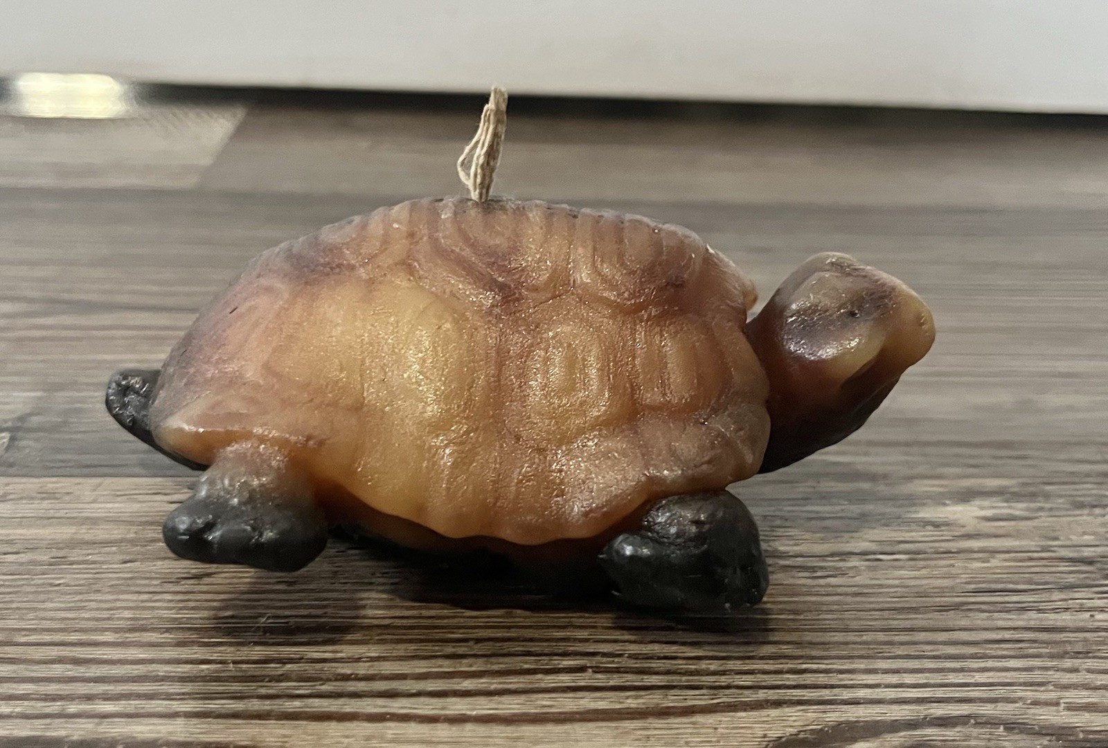 90s Y2K Brown Sea Turtle Wax Hand Carved NEVER LIT Art Candle Quirky Reptile