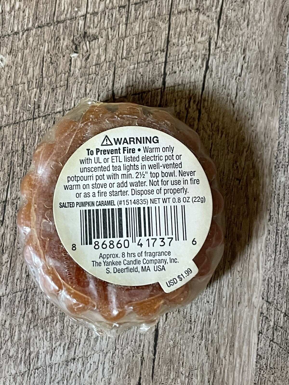 Yankee Candle Wax Tart Salted Pumpkin Caramel