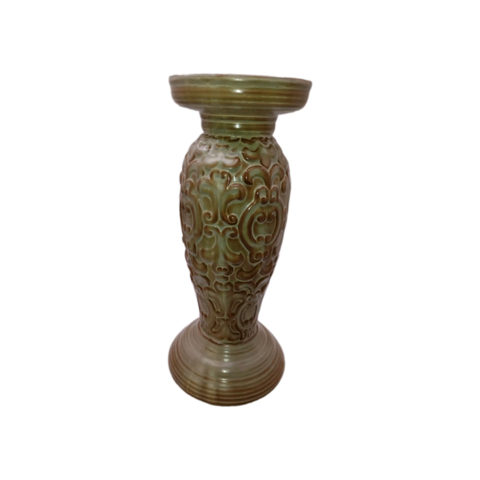 Biltmore Inspirations Pillar Candle Holder Brocade Collection 10 By 4 3/4 in