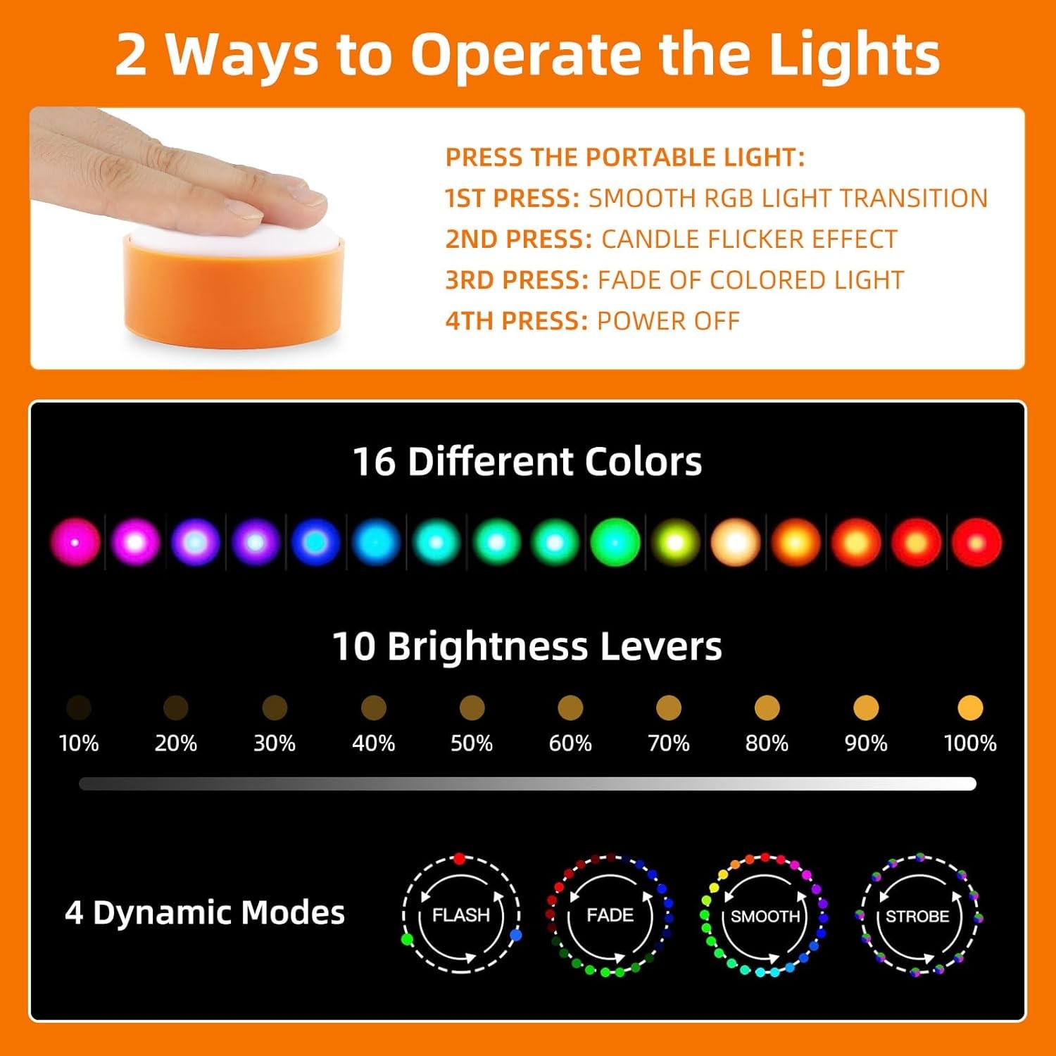 Litake Halloween Jack-O-Lantern Lights, Dimmable RGB Color Changing 3 pack