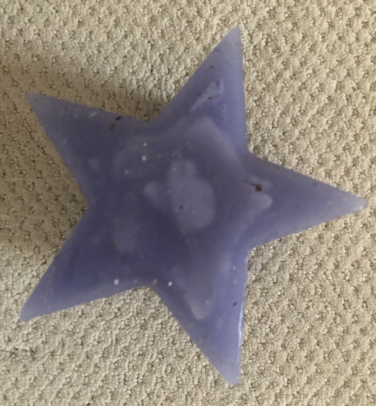 Star Shaped Purple Candle 5 7/8 x 5 1/2 in