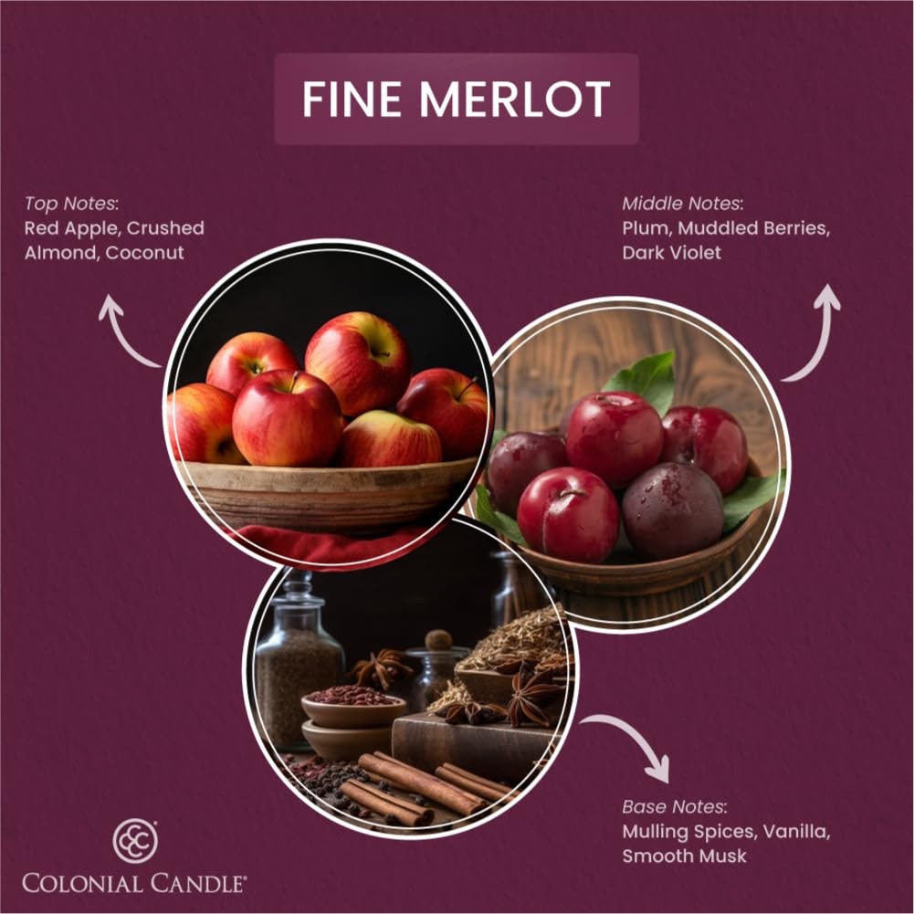 Fine Merlot Scented Jar Candle 2 Wick 3.5 oz Mottled Wax Home Fragrance