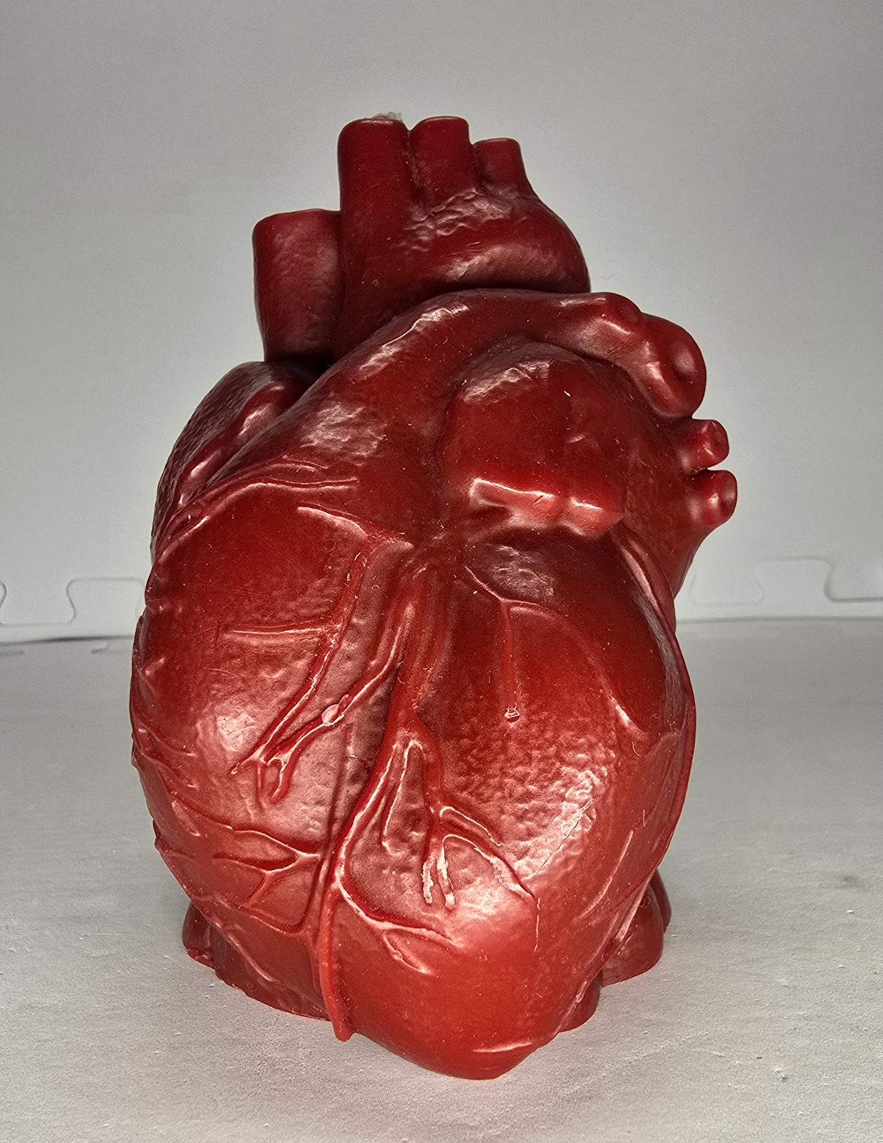 Heart Candle, 6 inches tall and 4 inches wide. wax.