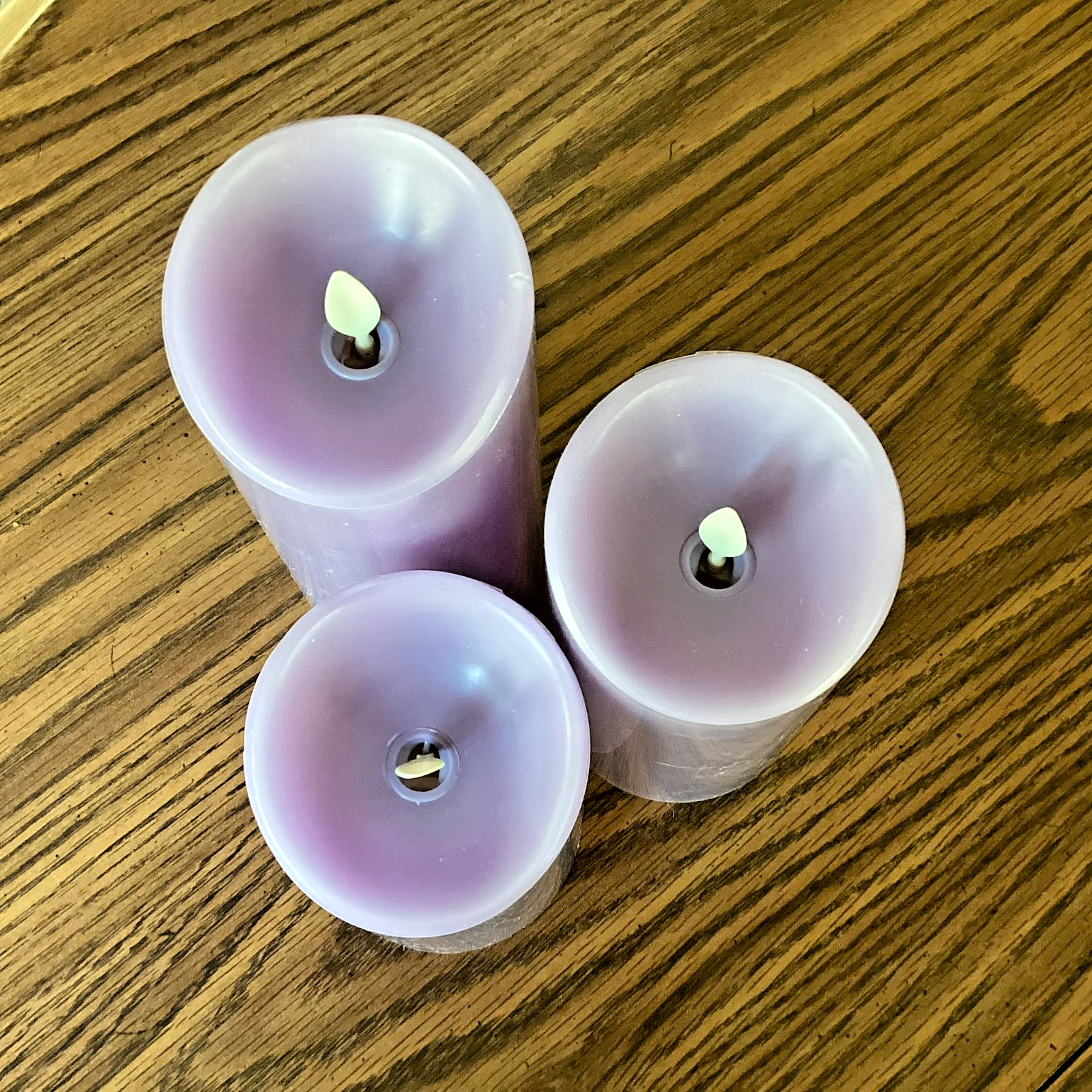 Luminara S/3 Assorted Flameless WISTERIA Pillars in Gift Box with Remote FREE SH