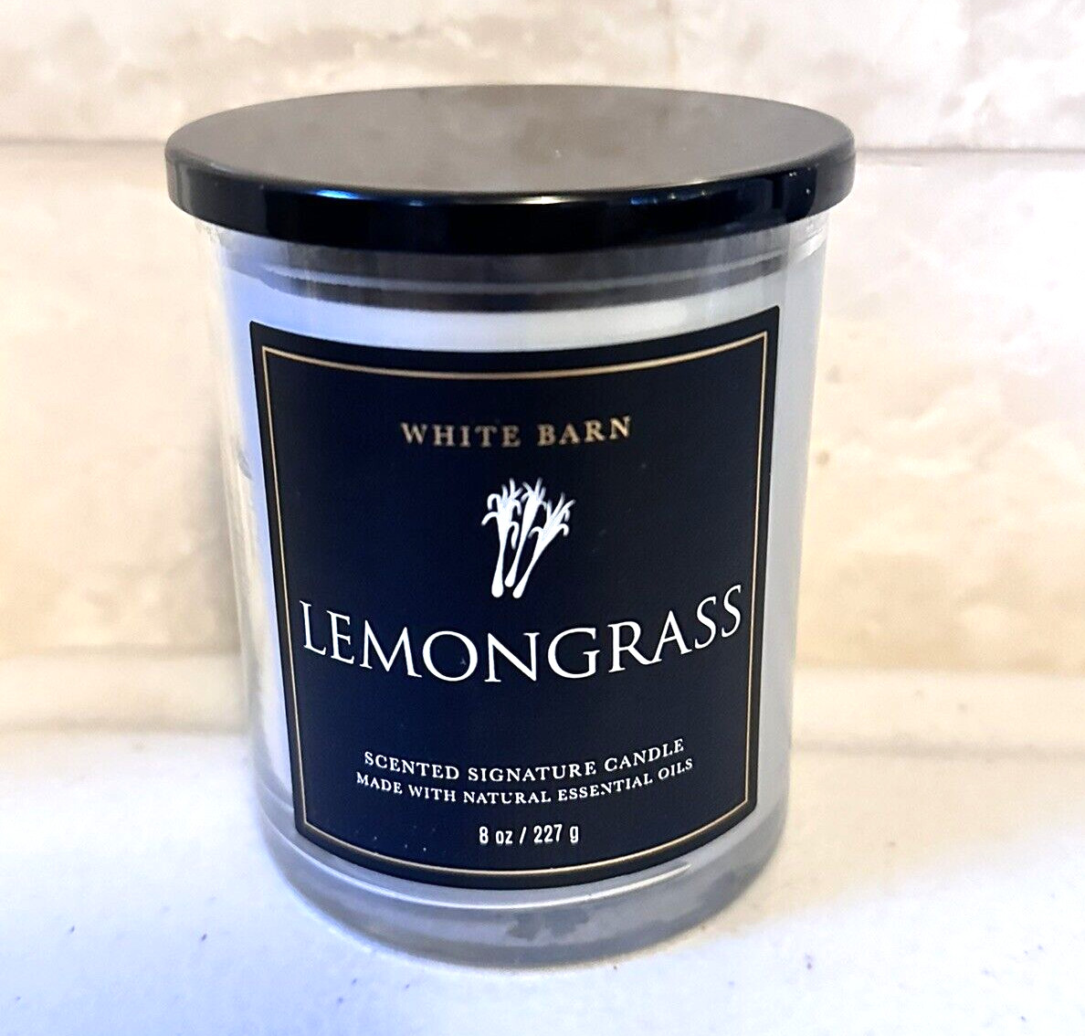 Bath & Body Works Lemongrass Candle Single Wick Scented Essential Oils NEW APR