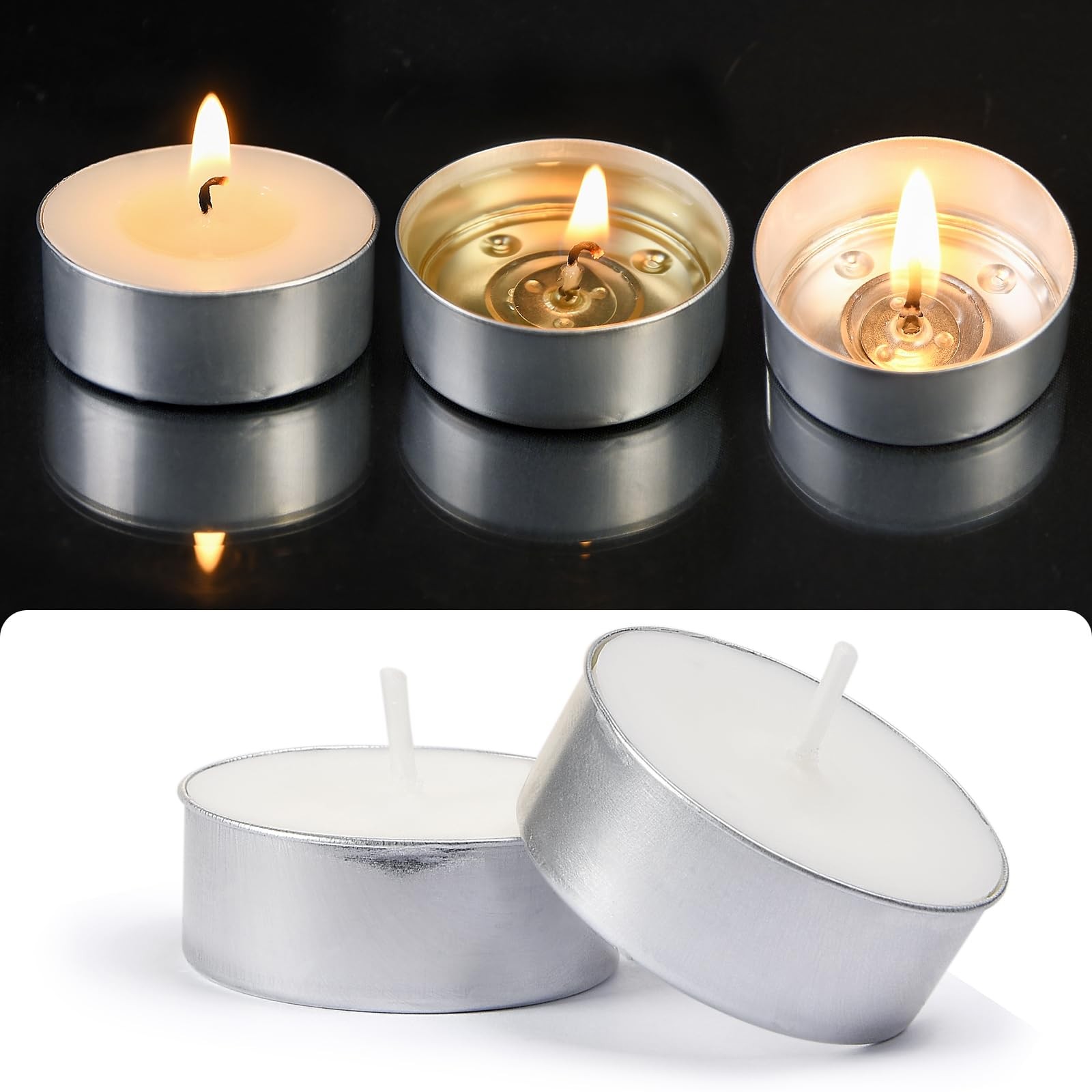 100 Pack Soy Tealight Candles – 100% Natural Soy Wax,4 Hours Long Burning,Uns…