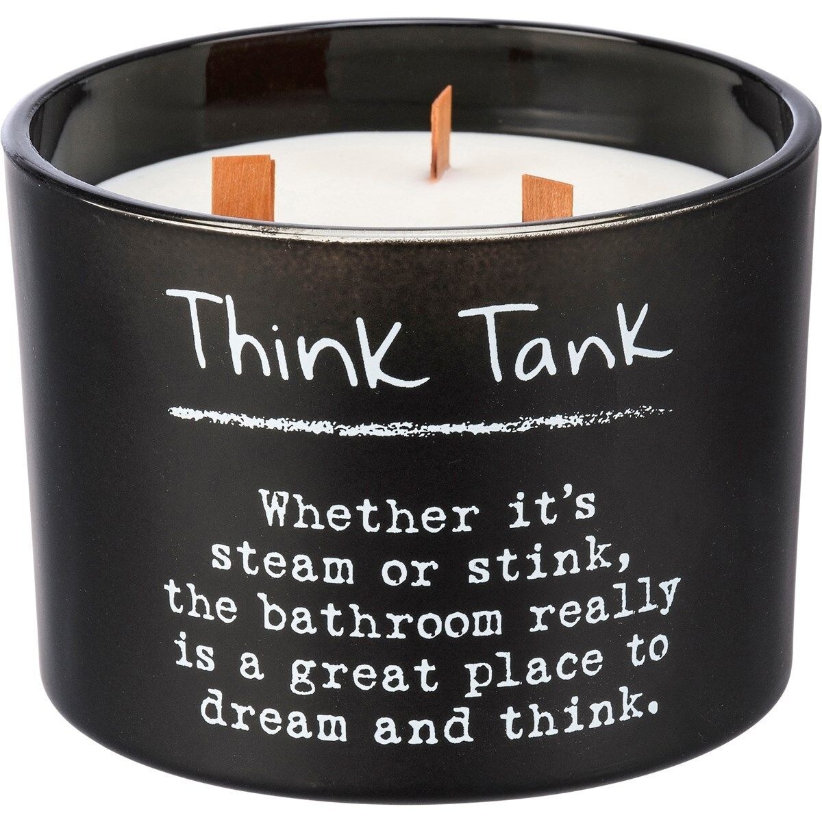 Primitives by Kathy Think Tank Bathroom Sentiment Lavender Scent Soy Wax Candle