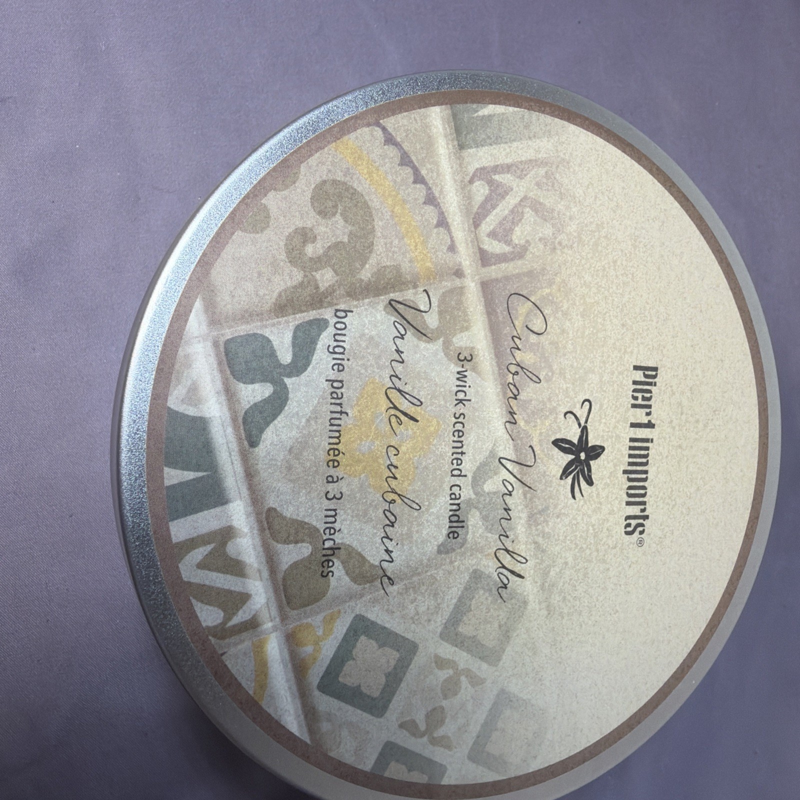 Pier 1 Imports Cuban Vanilla Scented 3 Wick Jar Candle 14 oz with Lid Brand New