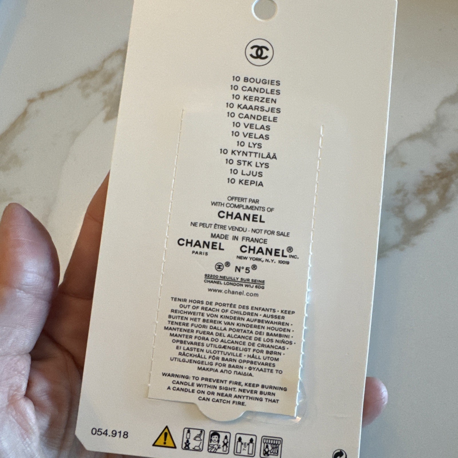 Chanel Factory No 5 Birthday Candles Set of 10 Black White New