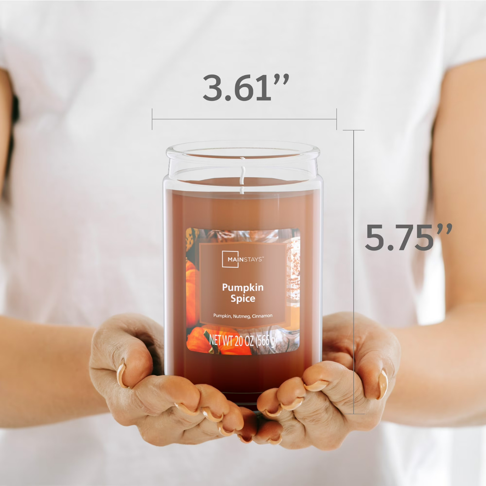 Mainstays Pumpkin Spice Scented Single-Wick Large Glass Jar Candle 20 oz…