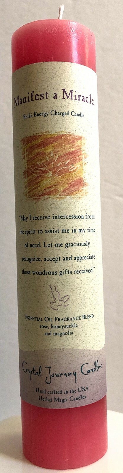Crystal Journey Reiki Charged Candle – Herbal Magic Pillar – Free Shipping!