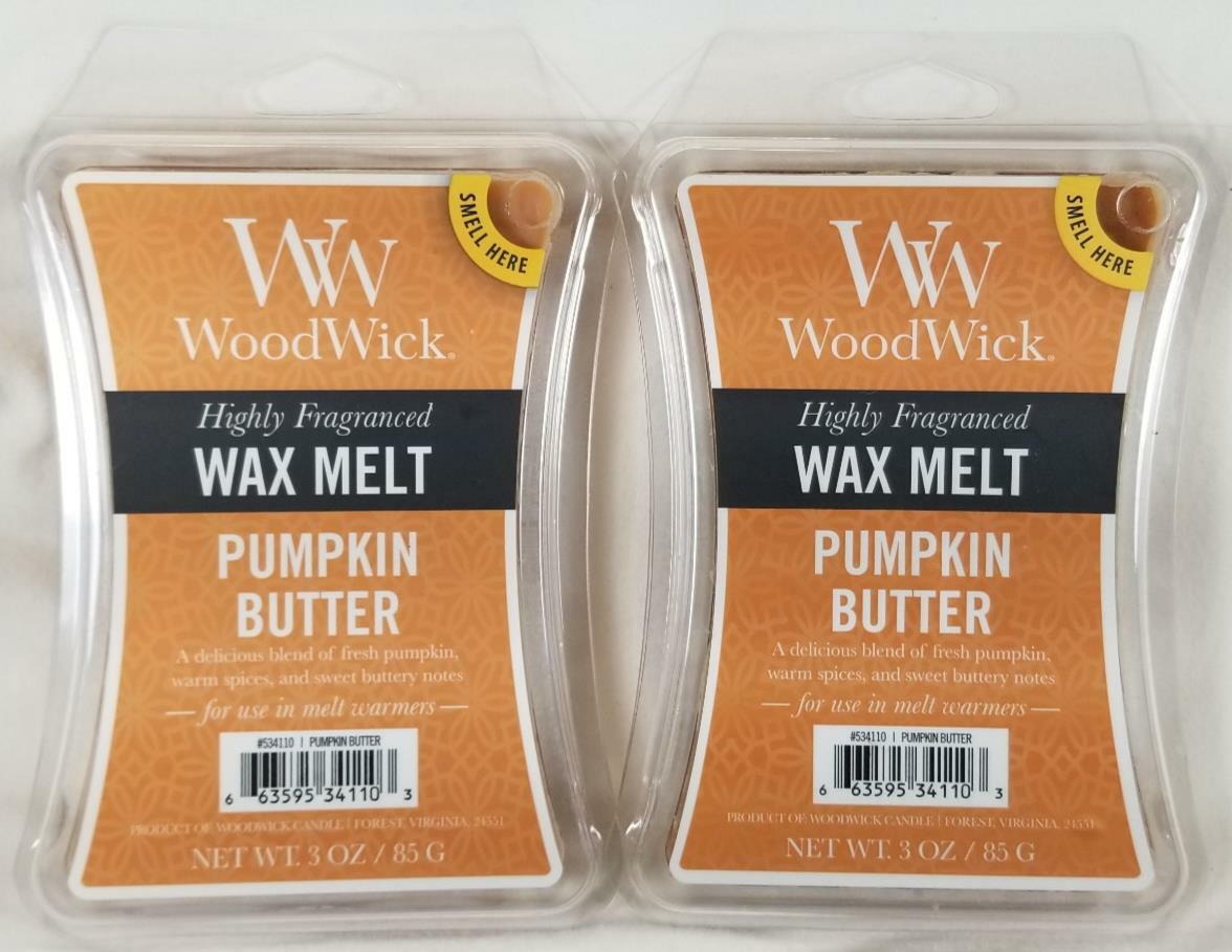Woodwick Candle Scented Wax Melt Cubes: PUMPKIN BUTTER 3 oz Lot of 2 Fall