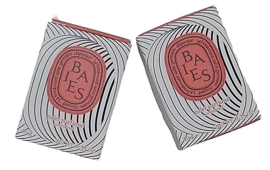 2 x Diptyque Baies Scented Oval PALER PARFUM 0.35 oz.EACH.