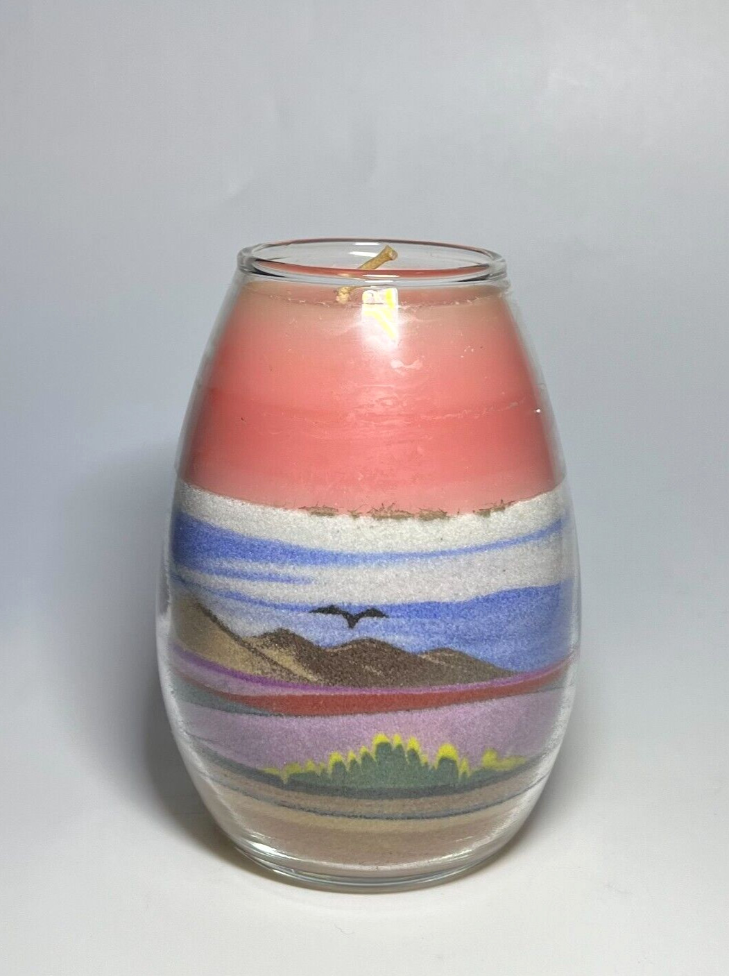 Retro Sand Art Home Decor Mountain Desert Blue Sky Southwest Candle