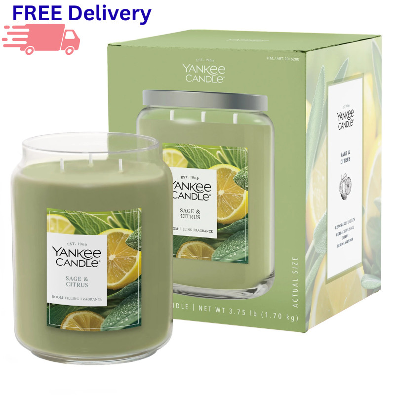 Yankee Candle 60 oz Large 3-Wick Jar Candle Premium Plant Wax Blend Home Decor