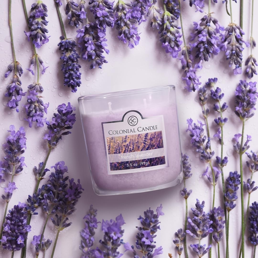 French Lavender Scented Jar Candle, 2 Wick, 3.5 oz, Mottled Wax