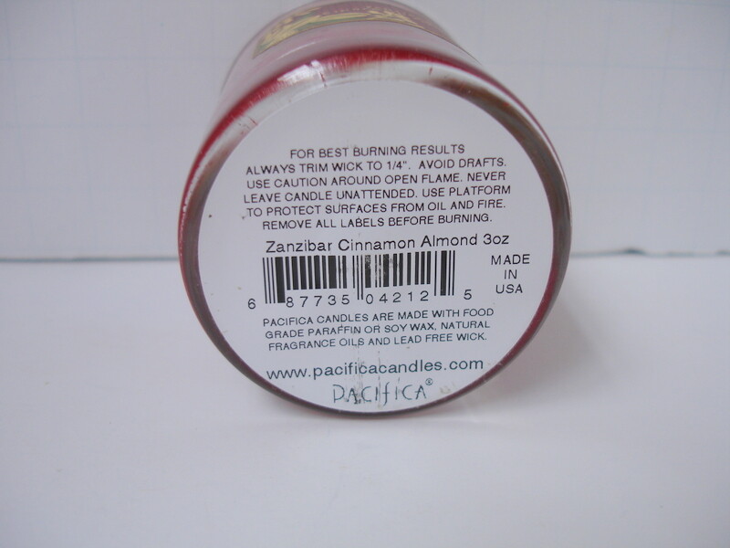 Pacifica ZANZIBAR Candle Cinnamon Almond Natural Essential Oils Discontinued