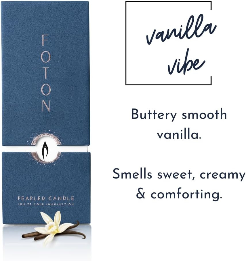 Pearled Candle 18 Oz – Vanilla Vibe Scented Non Toxic Luxury Long Lasting Powder