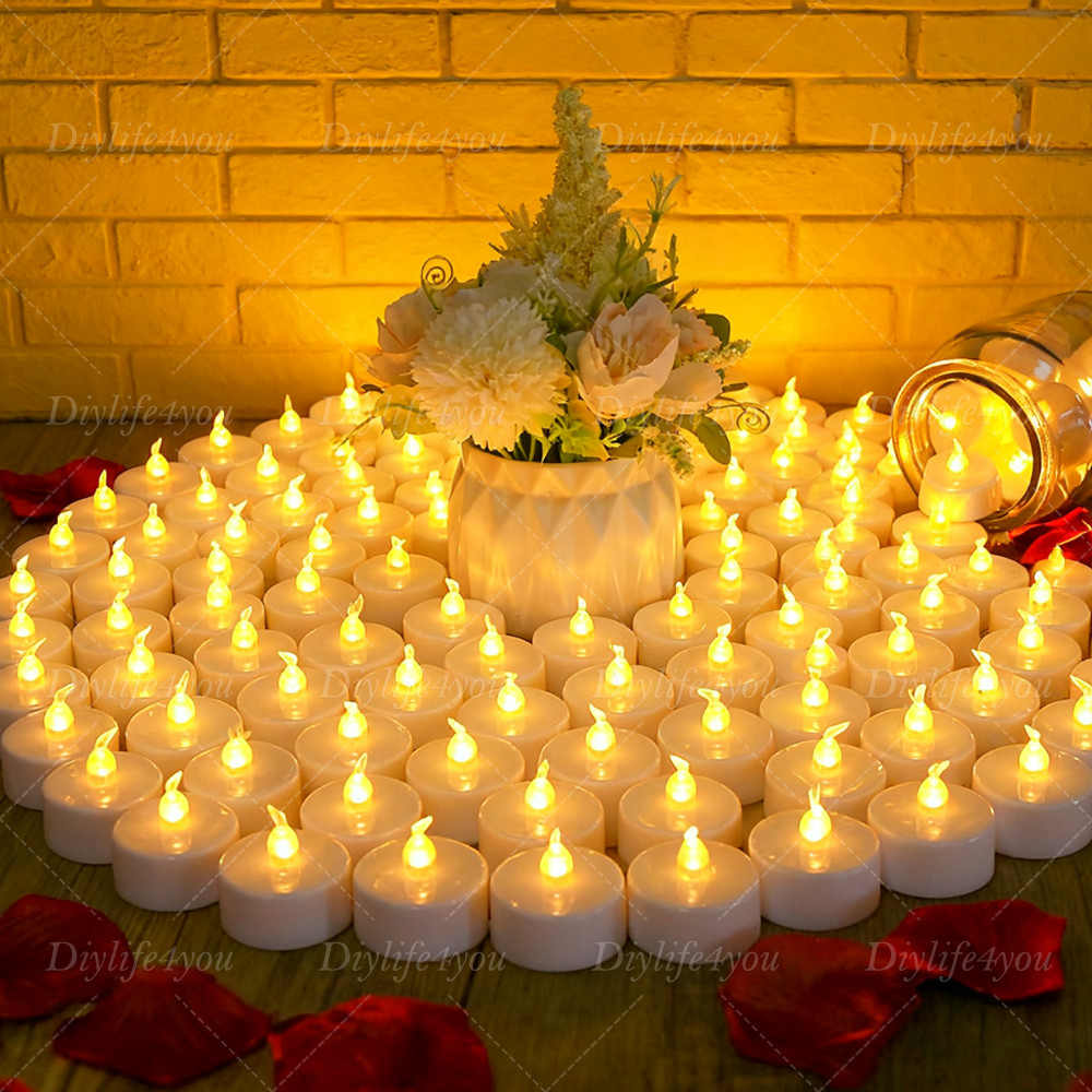 24Pack LED Tea Lights Flickering Flameless Candles Battery Operated with Timer