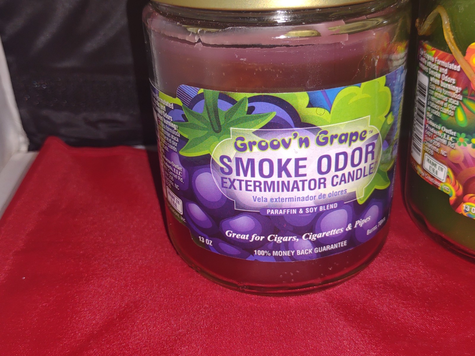 3x Jars Smoke Odor Exterminator Candle 13oz Set of Three Grape 420 & Nag Champa