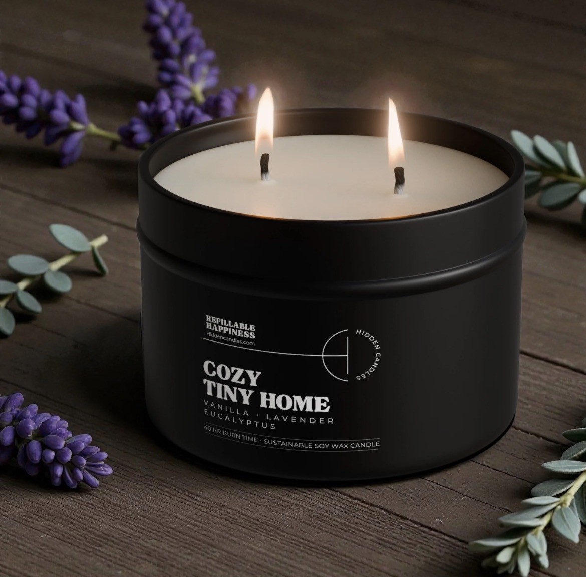 NEW Hidden Candles Cozy Tiny Home Scented Soy Wax Candle, Multiple Wick 10.6oz