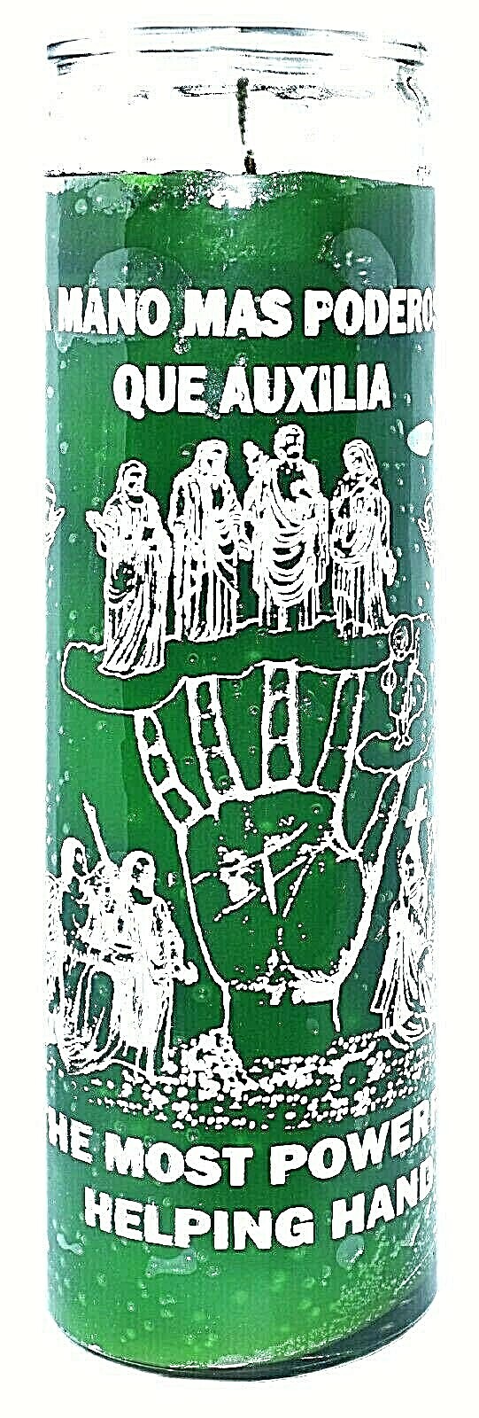 CANDLE HELPING HAND UNSCENTED- MANO MAS PODEROSO VELADORA 120 Hours