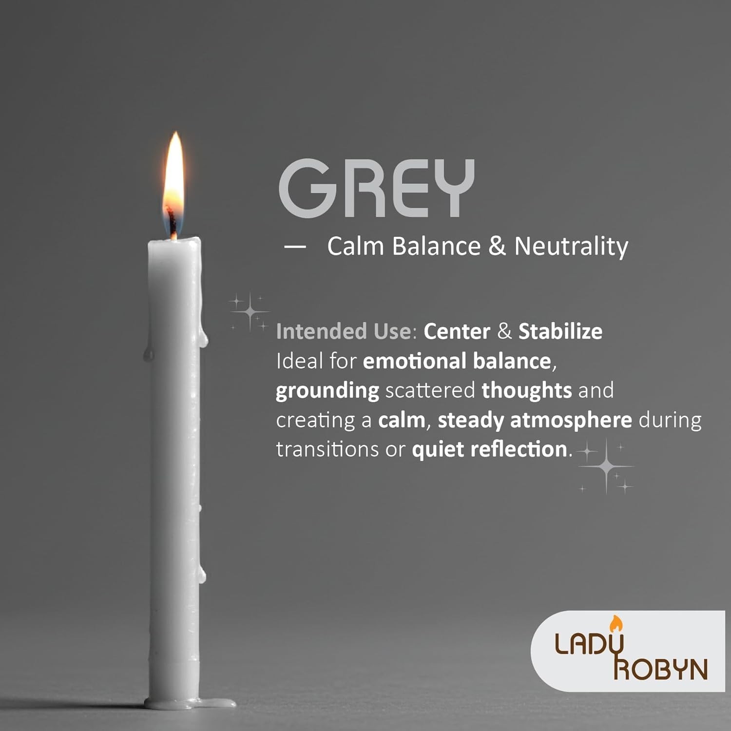 Box of 12 High-Quality 4-Inch Grey Taper Candles for Spell Work & Meditations