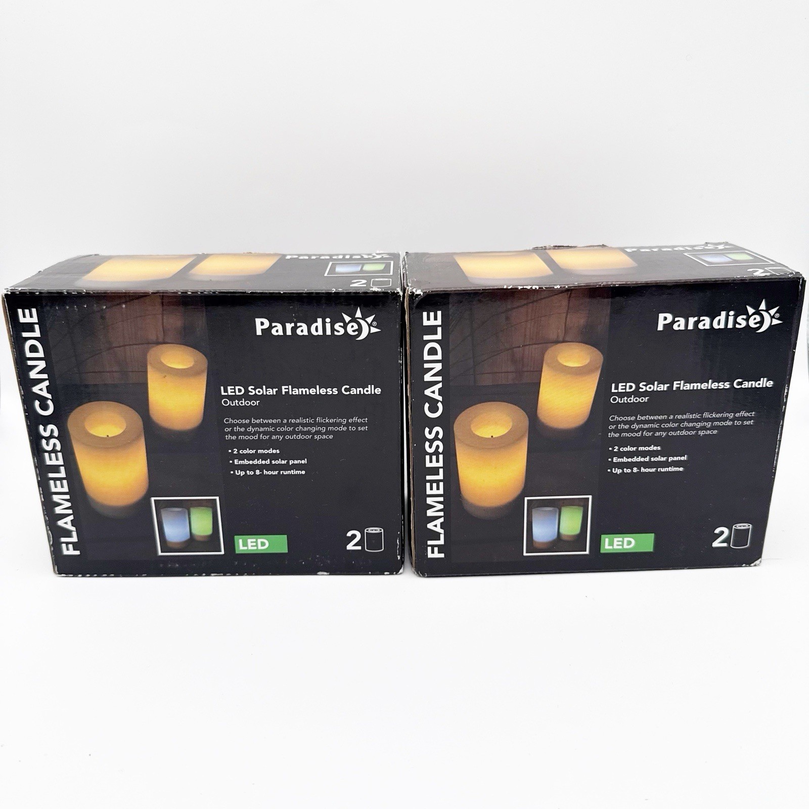 X2 Color Changing LED Candles Solar Outdoor Flameless 5”h