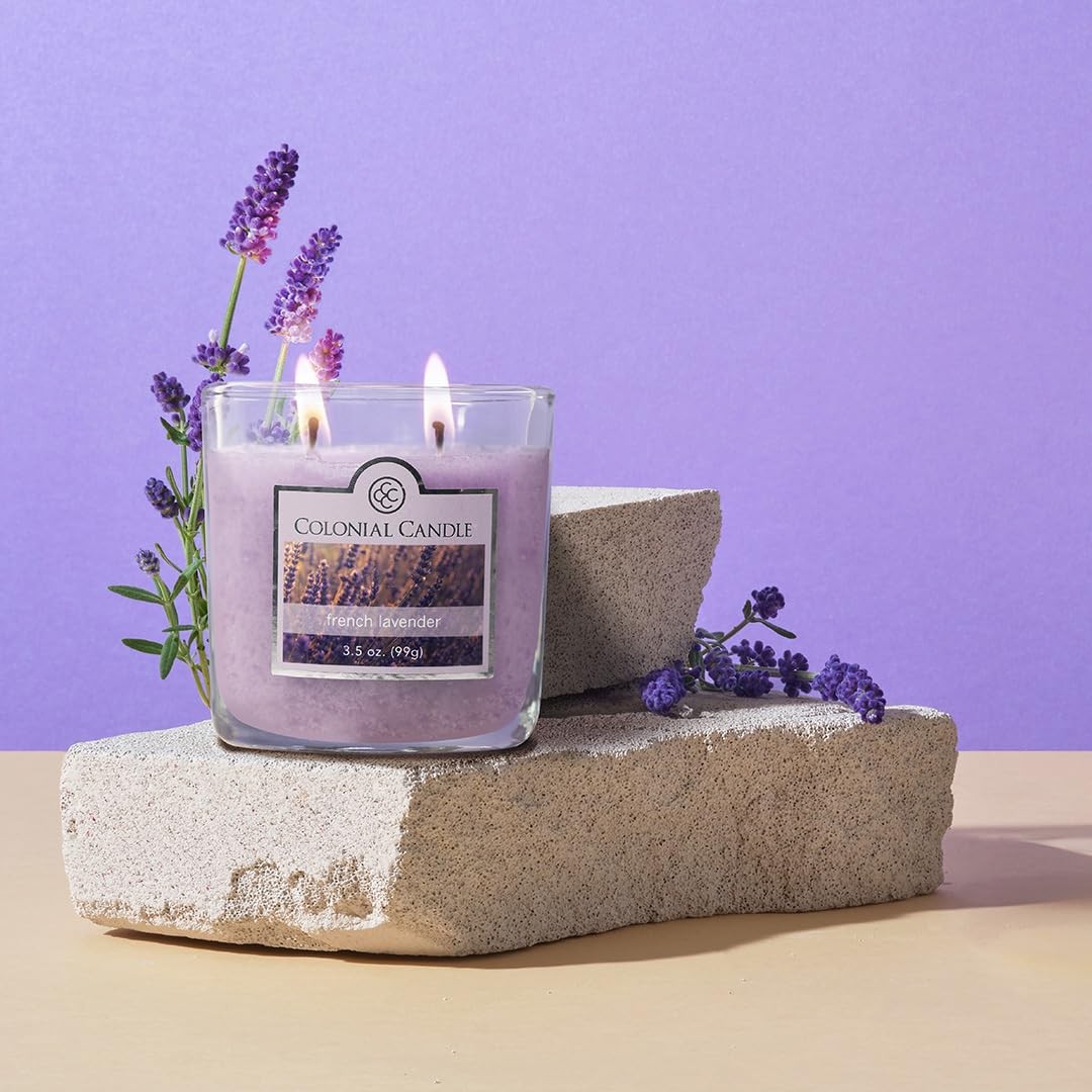 French Lavender Scented Jar Candle, 2 Wick, 3.5 oz, Mottled Wax