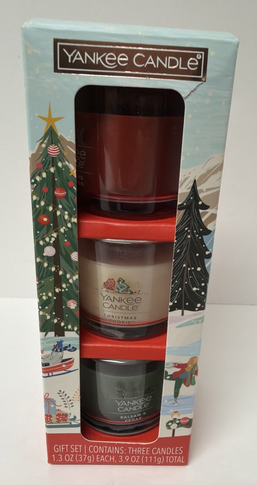 Yankee Candle Christmas Minis 3pk 1.3oz Red/White/Green Jars