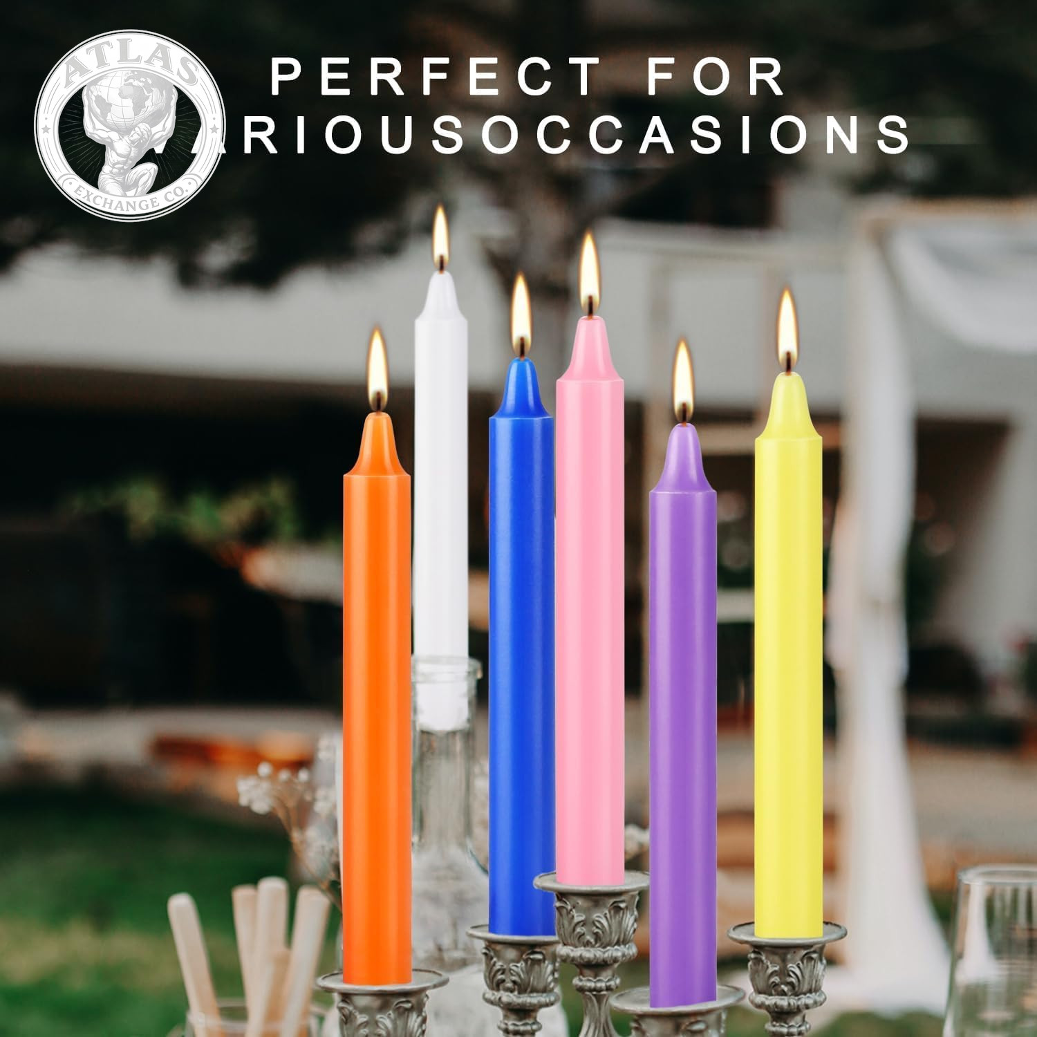 YOROXRG 40 Pack Spell Chime Candles-4 Inch Multi-Colored Taper Candles Sticks-Fo