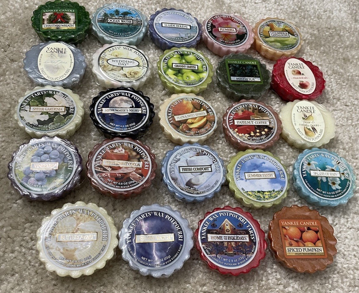 Assorted LOT OF 24 Yankee Candle Potpourri Tarts Candle Wax Melts – FREE SHIP!