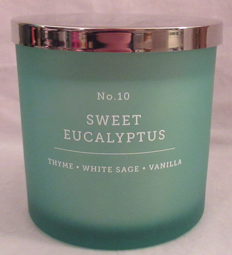 Kirkland’s 13 oz Large Jar 3-Wick Candle 28-32 hours No. 10 SWEET EUCALYPTUS