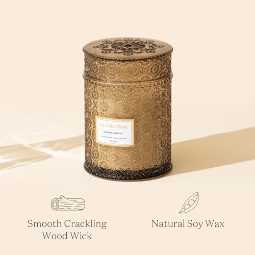 Amber Candle Scented Candle Gifts for Men&Women Wood Wicked Large Candle for …