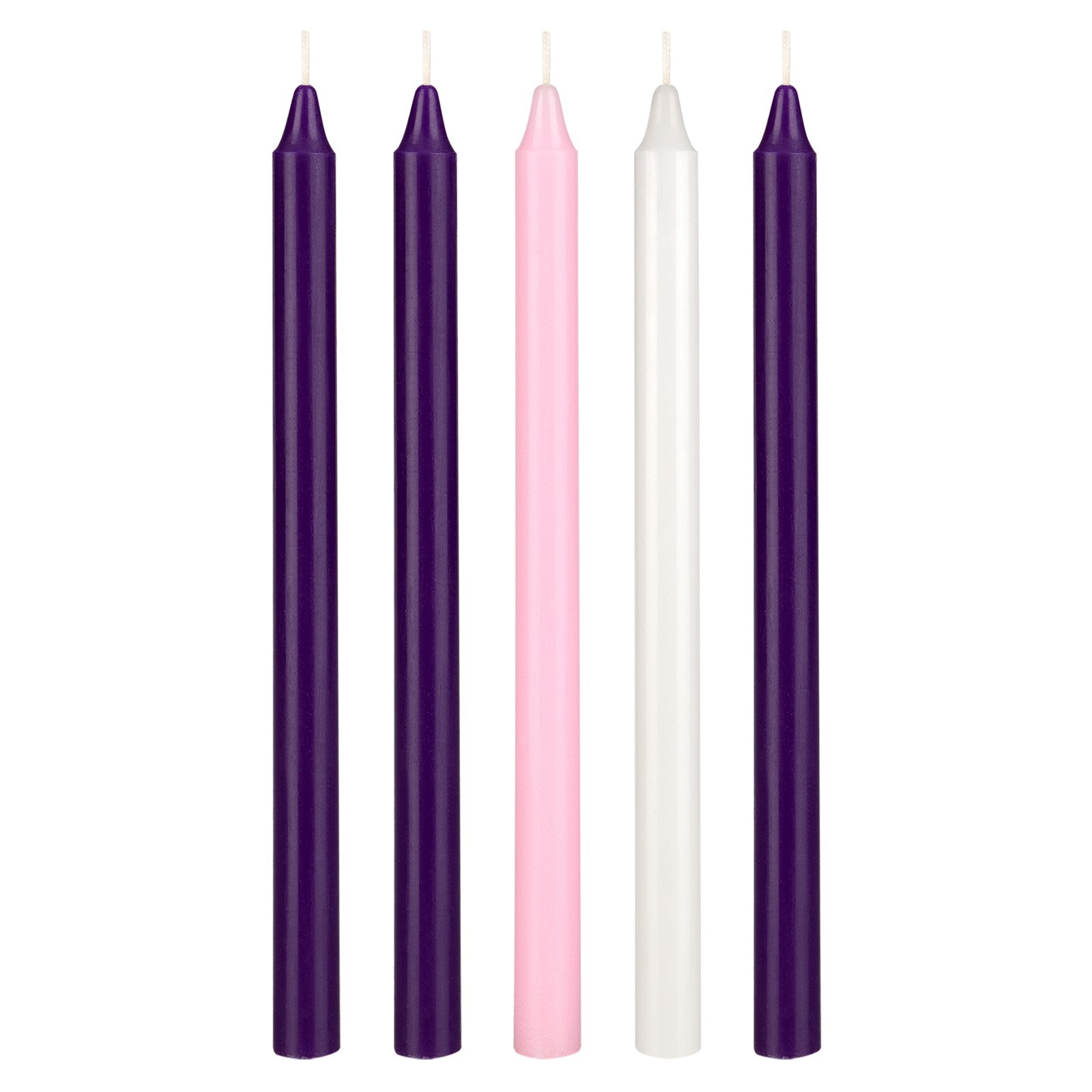 Mega Candles 5 pcs Unscented 12 Inch Advent Straight Taper Candle