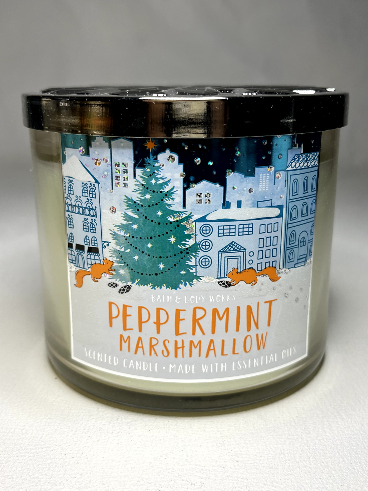 Bath&Body Works PEPPERMINT MARSHMALLOW 3 Wick Candle SCENTED CANDLE 14.5 Oz RARE