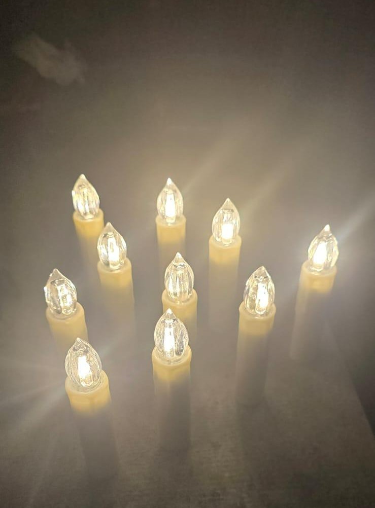 Battery Operated Cordless Flickering LED Candles with Clips & Remote 10 Candles
