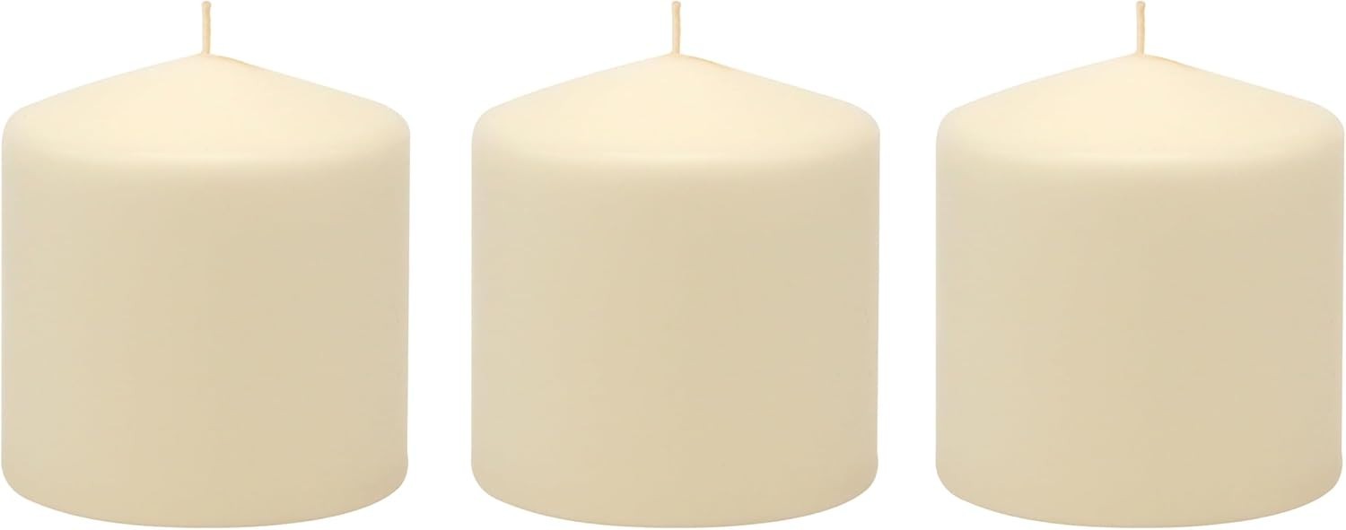 Long-Lasting Unscented 3″ x 3″ Pillar Candles – Ideal for Weddings, Indoor Décor