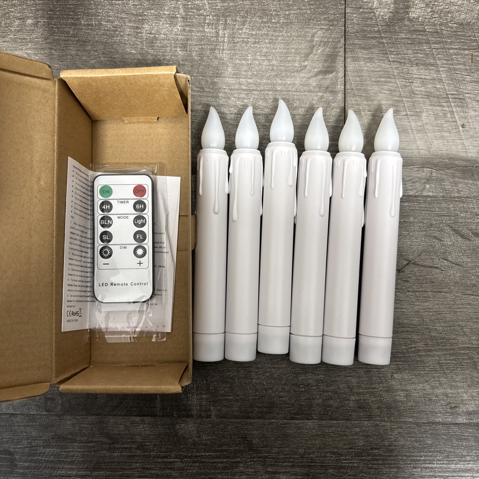 6 PCS Flickering Taper Candles LED Drip Flameless Candles, Battery Oper