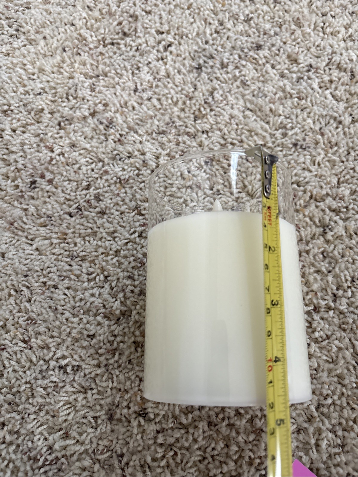 Pottery Barn Radiance Flickering Flameless Candle Ivory 4 in x 5 NEW
